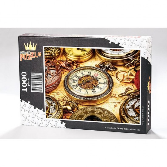 Köstekli Saatler Ahşap Puzzle 1000 Parça