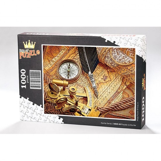 Pusula ve Harita Ahşap Puzzle 1000 Parça